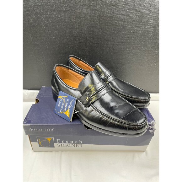 French Shriner Men\'s Black Leather Shoes/ Loafers Size 12M SKU 4082 main image 4